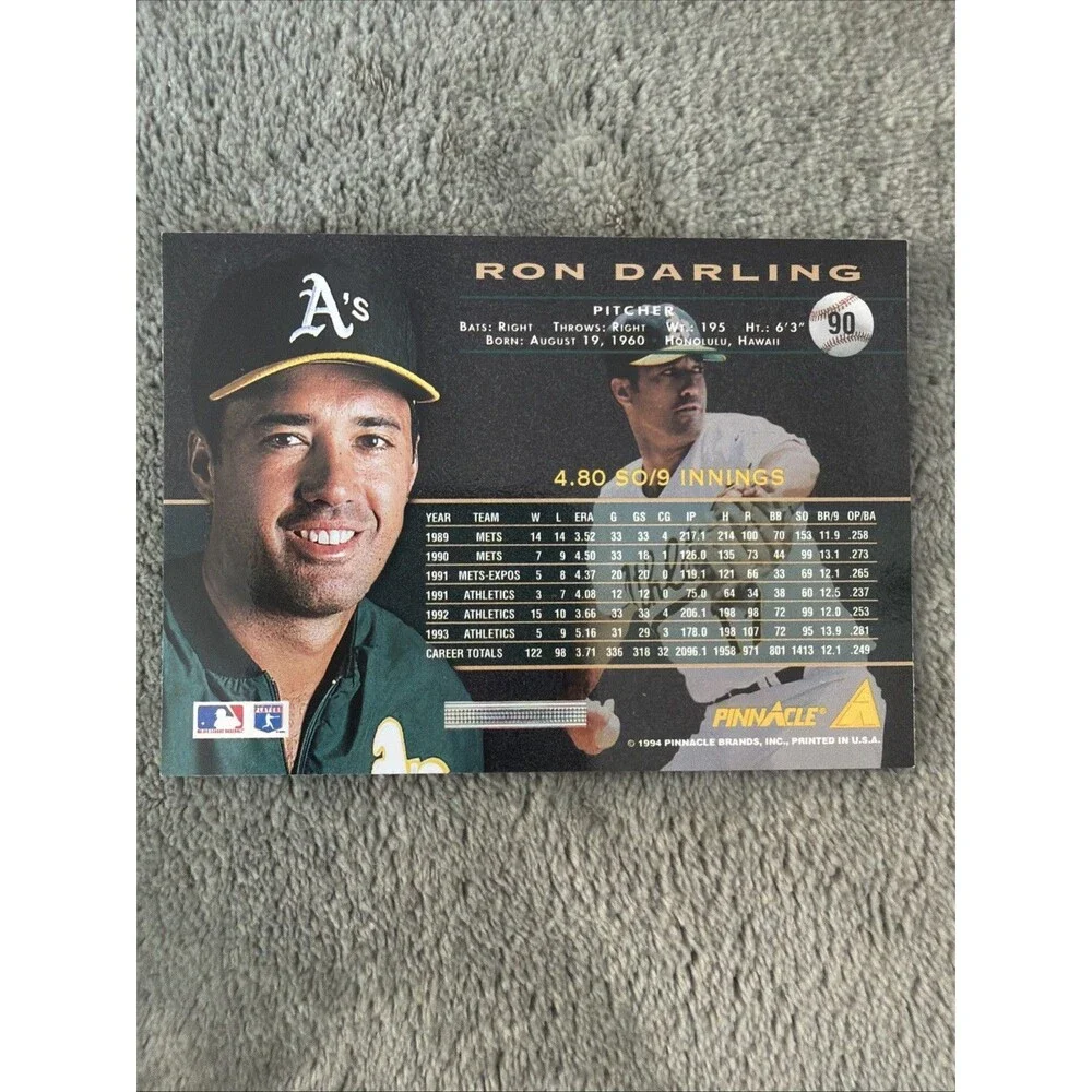 1994 Pinnacle - Ron Darling #90 Artist Proof